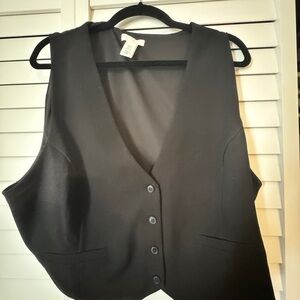 h&m black Button-Up Vest